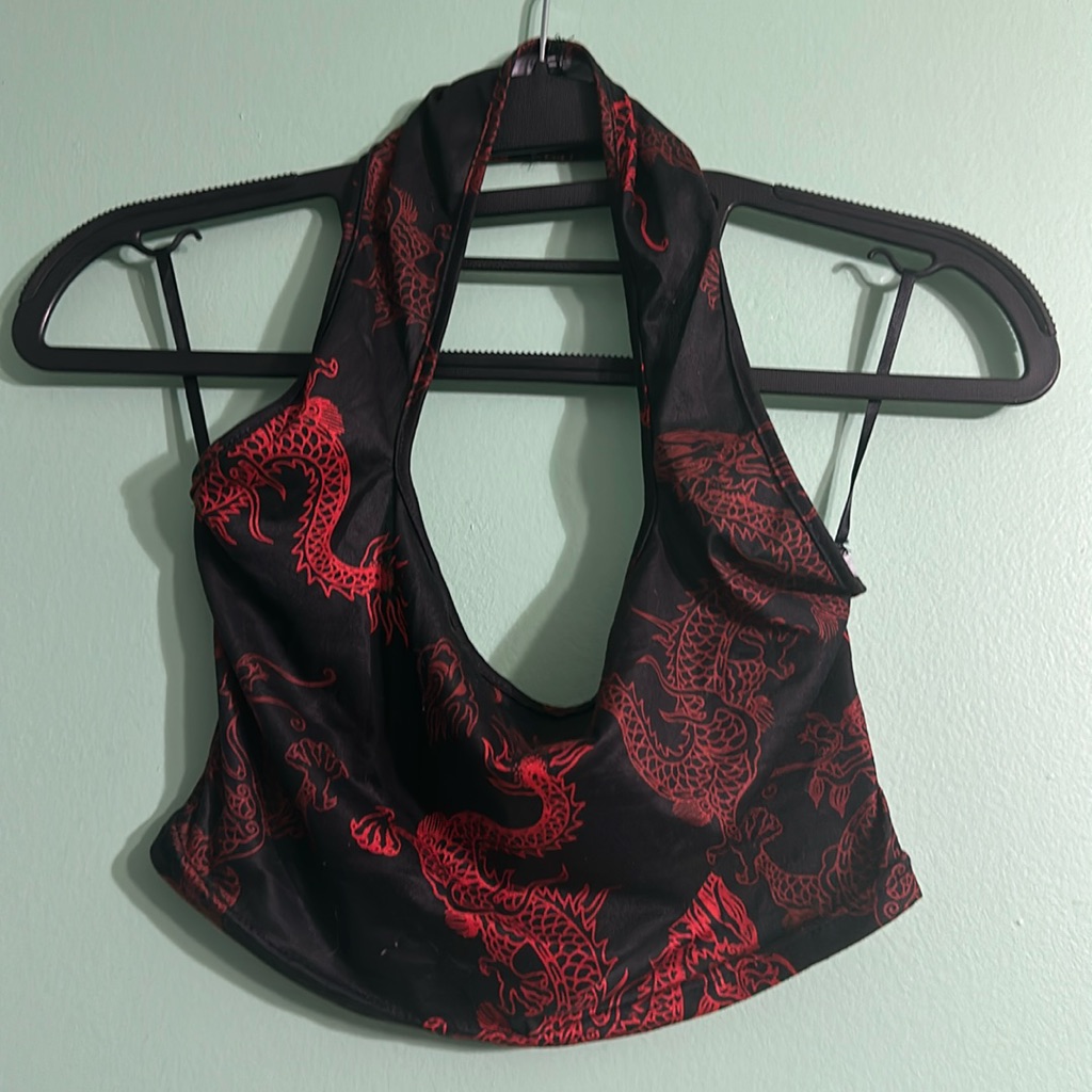 Dragon Pattern Halter Top